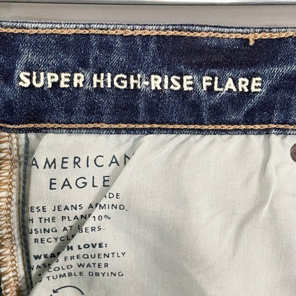 American Eagle Outfitters High Waist Flare Jean Long Classic Medium NWT - Picture 9 of 15